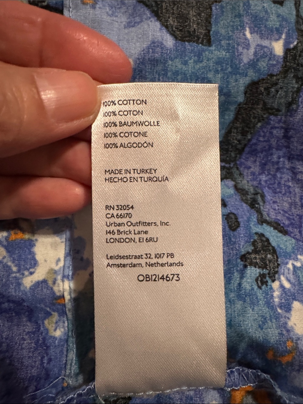 Anthropologie The Somerset Maxi Dress Blue Floral Abstract Short Sleeve Tier-XS - Picture 10 of 10